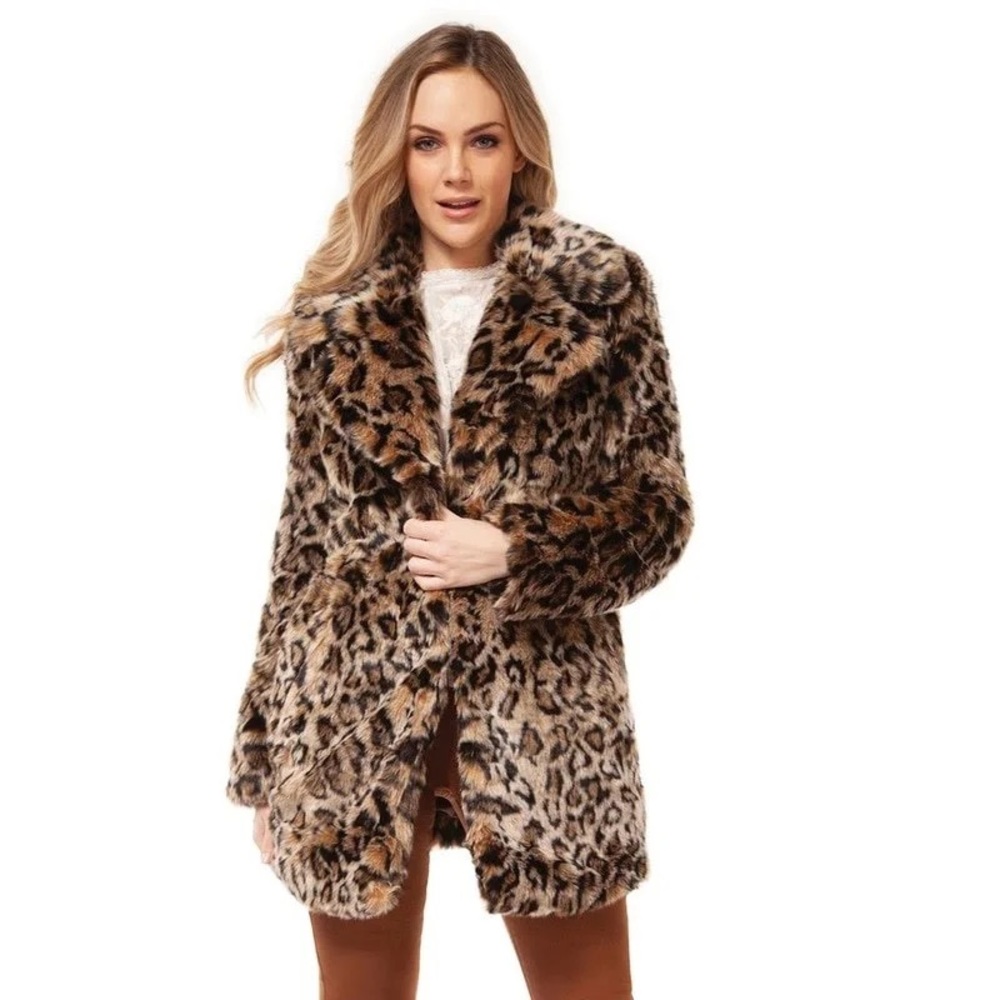 DEX WOMEN'S LEOPARD PRINT COAT